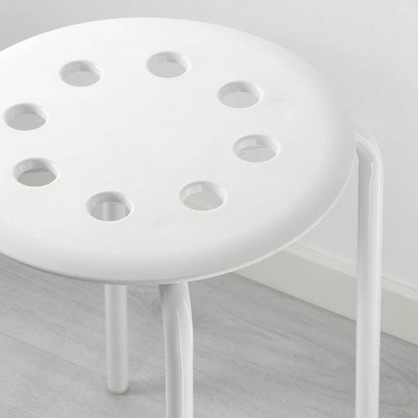 MARIUS Stool, white 45 cm