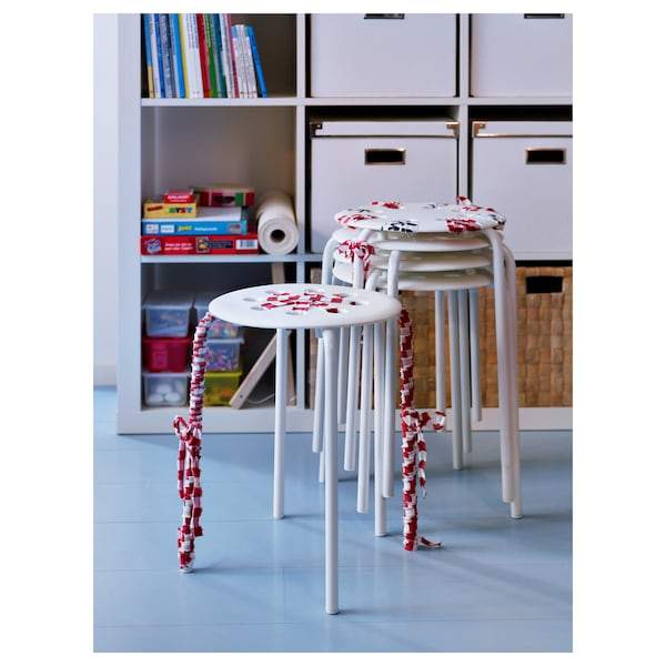 MARIUS Stool, white 45 cm