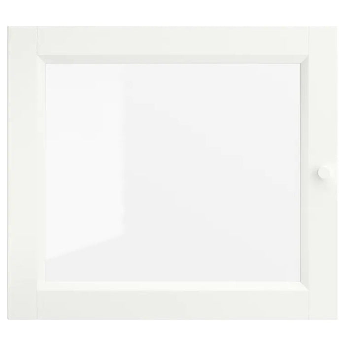 OXBERG Glass door, white, 40x35 cm