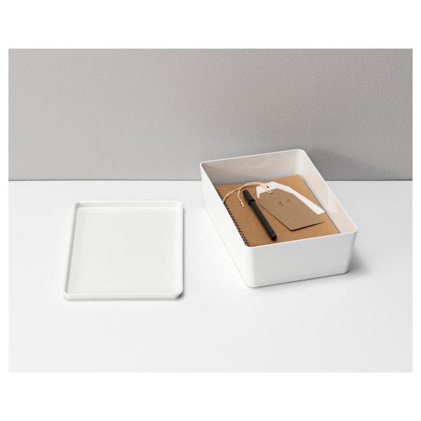 KUGGIS Box with lid, white 18x26x8 cm