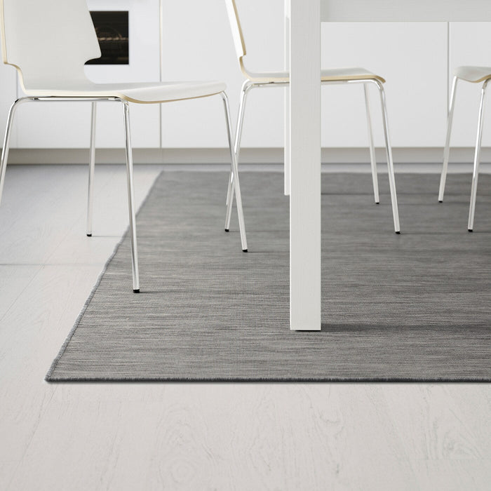 HODDE Rug flatwoven, in/outdoor, grey/black, 200x300 cm