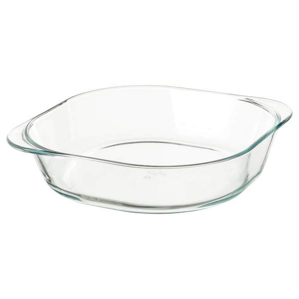 FOLJSAM oven dish clear glass 24.5x24.5 L