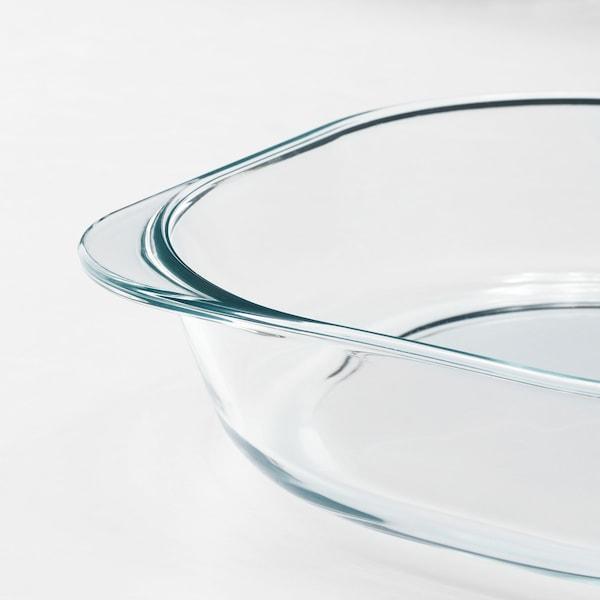 FOLJSAM oven dish clear glass 24.5x24.5 L