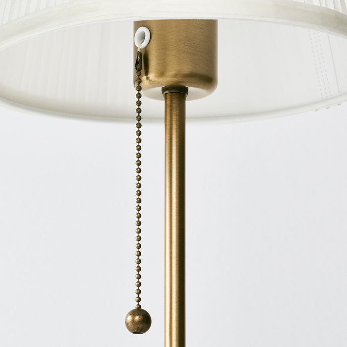 ARSTID table lamp, brass/white