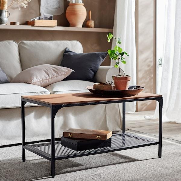 FJALLBO coffee table round 90x46cm black