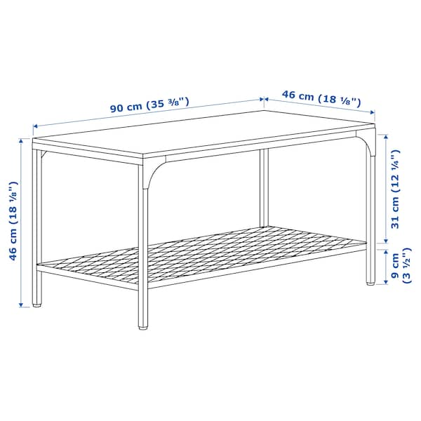 FJALLBO coffee table round 90x46cm black