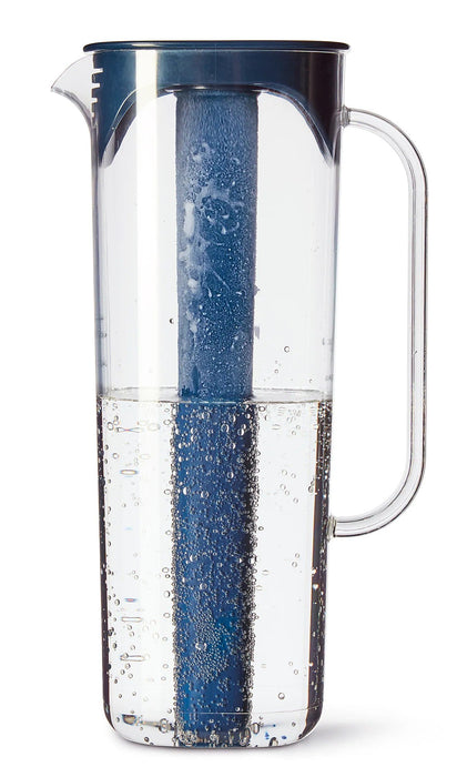 MOPPA Jug with lid, dark blue/transparent, 1.7 l