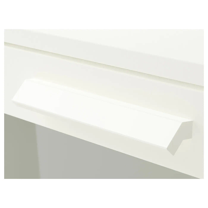 BRIMNES Chest of 4 drawers, white/frosted glass 78x124 cm