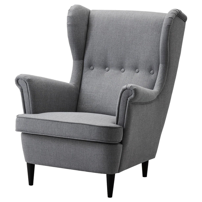 STRANDMON Wing chair, Nordvalla dark grey