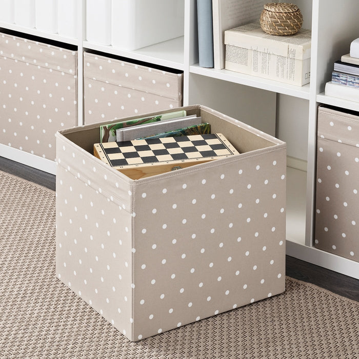 DRONA Box, beige/dotted 33x38x33 cm