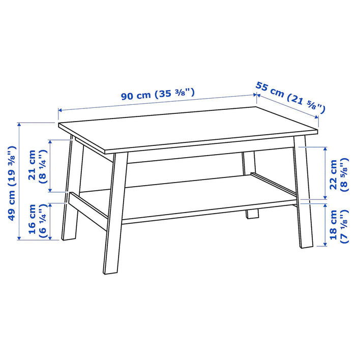 LUNNARP Coffee table, white, 90x55 cm