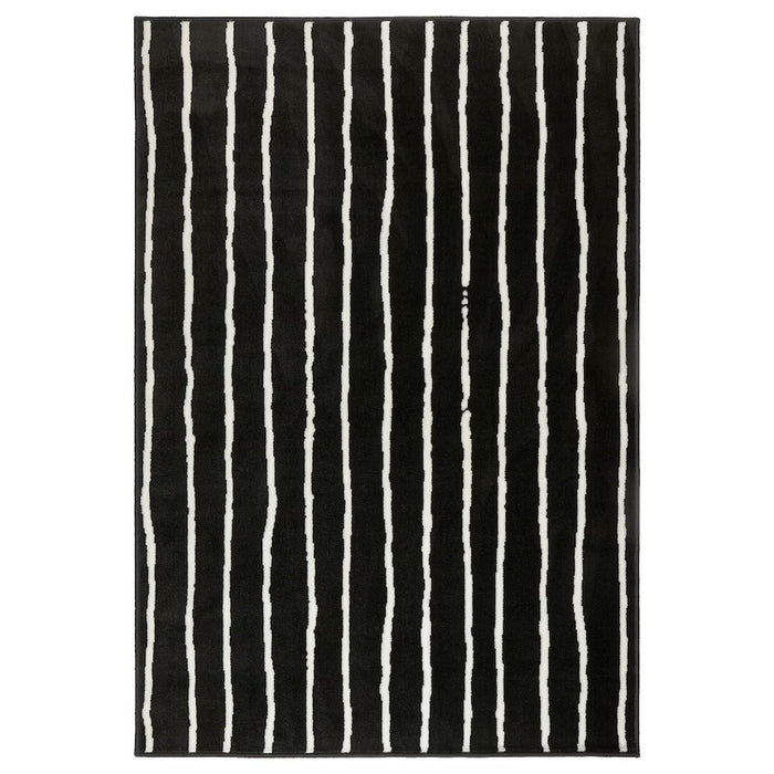 GORLOSE Rug, lowpile, black/white, 133x195 cm