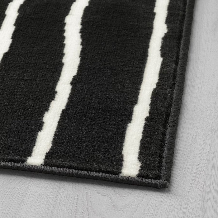 GORLOSE Rug, lowpile, black/white, 133x195 cm