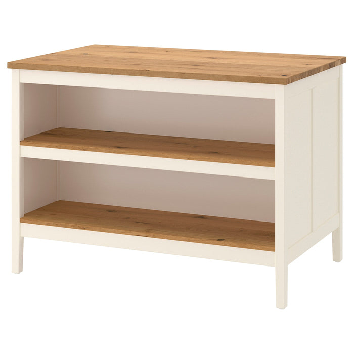 TORNVIKEN Kitchen island, off-white/oak, 126x77 cm