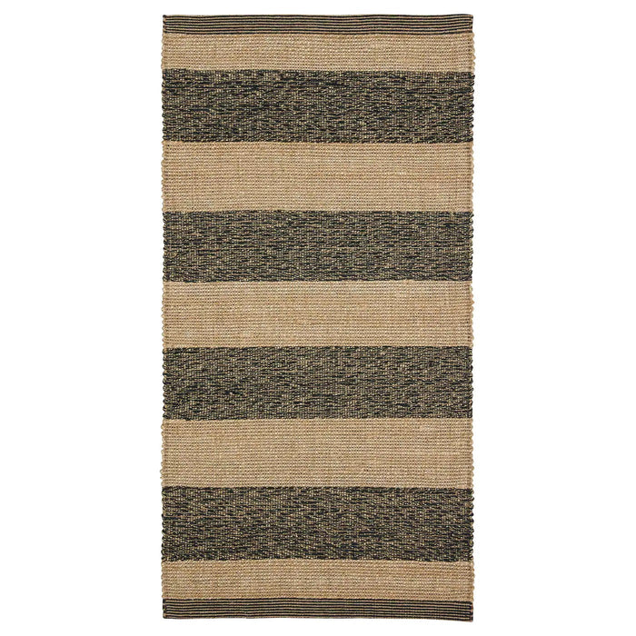 UGILT Rug, flatwoven, black/beige, 80x150 cm