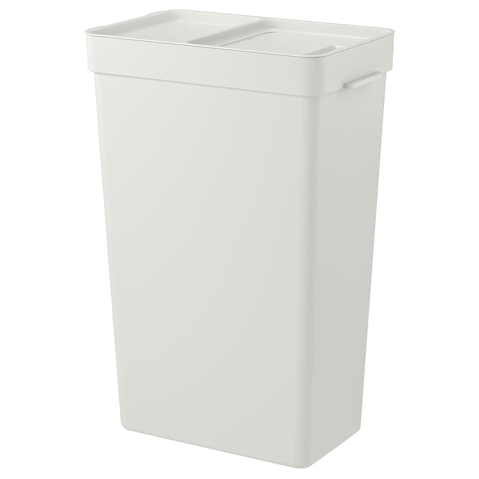 HALLBAR Bin with lid, light grey, 35 l