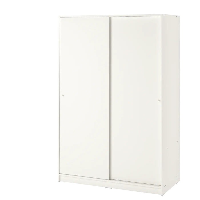 KLEPPSTAD Wardrobe with sliding doors, white 117x176 cm