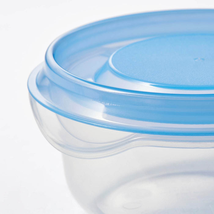 PRUTA Food container, transparent/blue70 ml