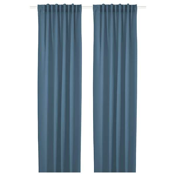 HILJA Curtains, 1 pair, blue 145x250 cm