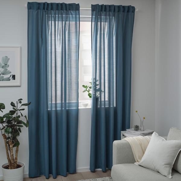 HILJA Curtains, 1 pair, blue 145x250 cm