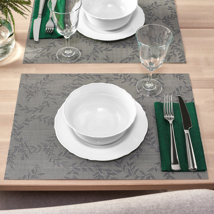 SNOBBIG Place mat, patterned/grey, 45x33 cm