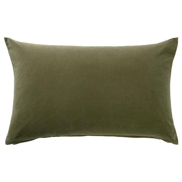 SANELA cushion cover, olive-green, 40x65 cm