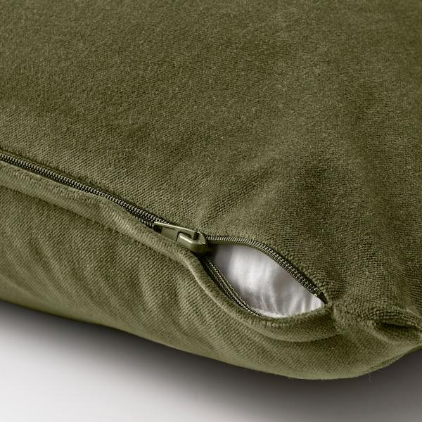 SANELA cushion cover, olive-green, 40x65 cm