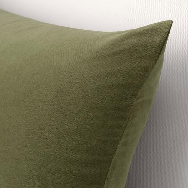 SANELA cushion cover, olive-green, 40x65 cm