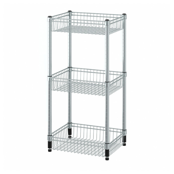 OMAR Shelving unit with 3 baskets, galvanised, 46x36x94 cm, 30483855