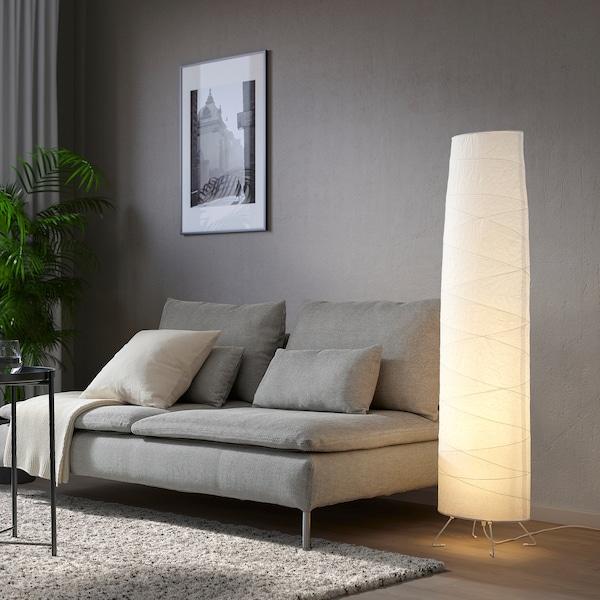 VICKLEBY Floor lamp, white/handmade 136 cm