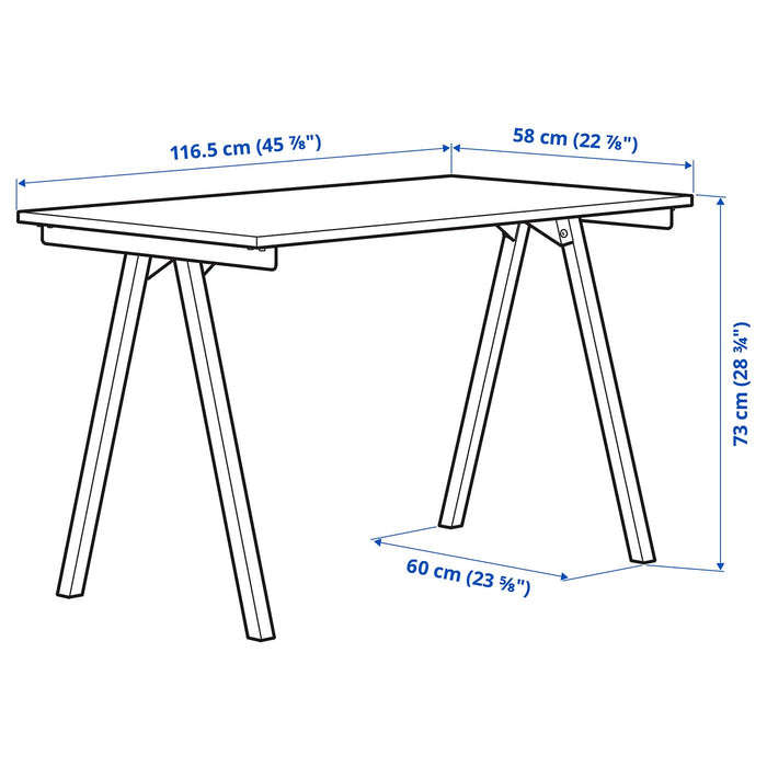 TROTTEN Underframe for table top, white 120x60x75 cm