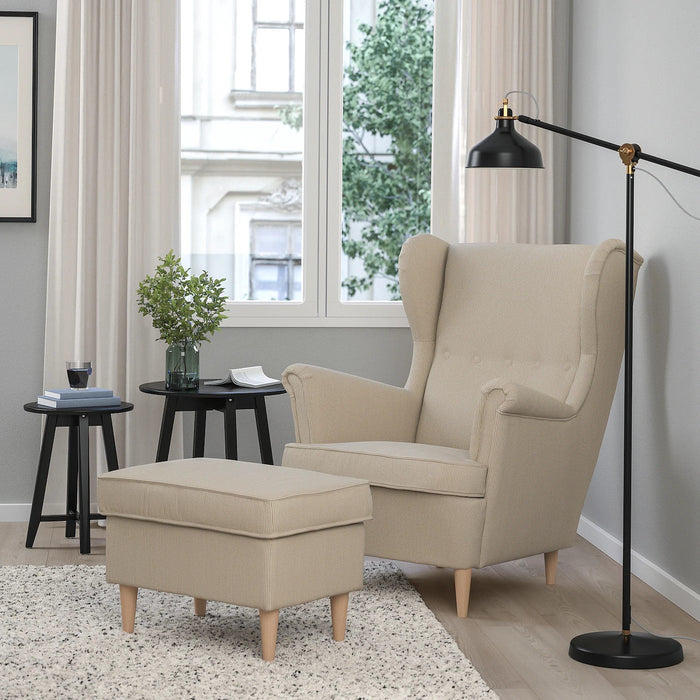 STRANDMON Wing chair, Kelinge beige