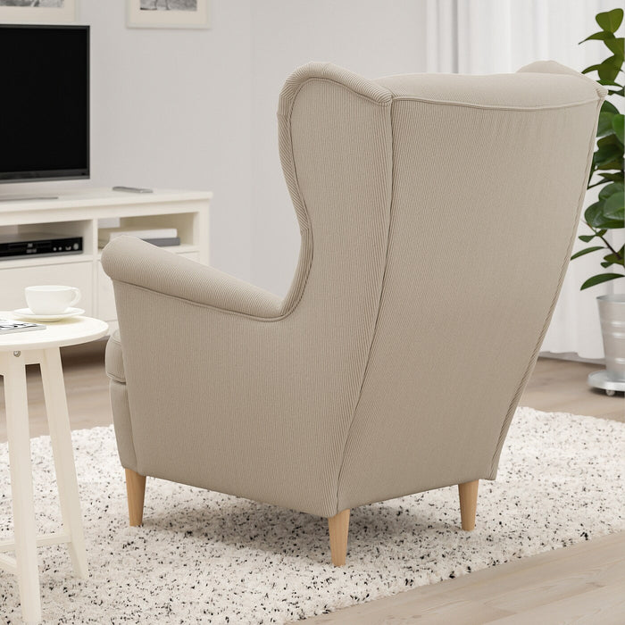 STRANDMON Wing chair, Kelinge beige