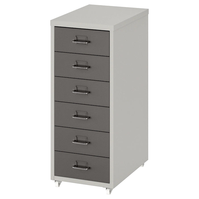 HELMER Drawer unit on castors, dark grey/light grey, 28x69 cm