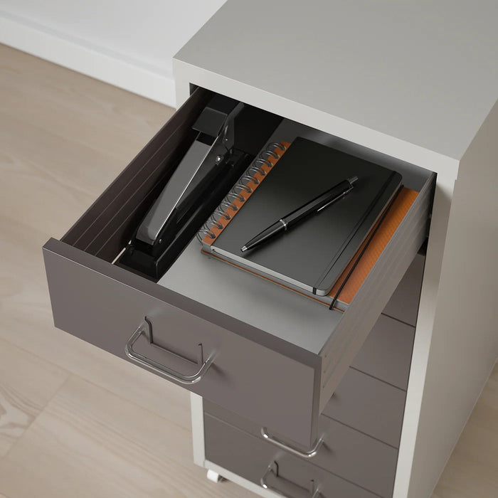 HELMER Drawer unit on castors, dark grey/light grey, 28x69 cm