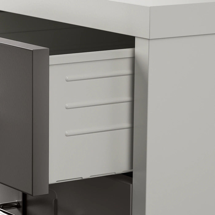 HELMER Drawer unit on castors, dark grey/light grey, 28x69 cm