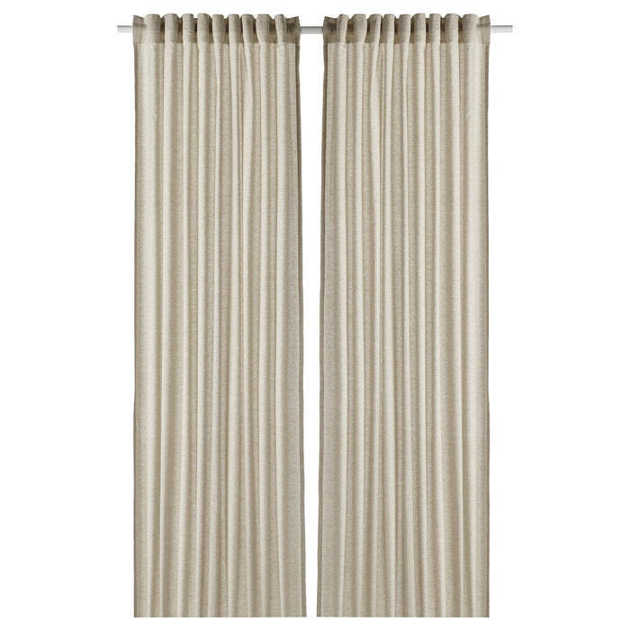 HANNALILL Curtains, 1 pair, light olive-green 145x250 cm