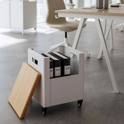 TROTTEN Storage unit on castors, white, 35x47 cm