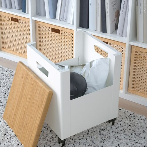 TROTTEN Storage unit on castors, white, 35x47 cm