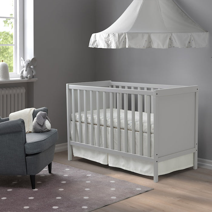 SUNDVIK Cot, grey, 60x120 cm