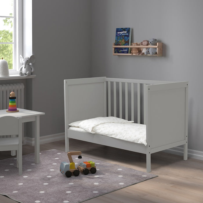 SUNDVIK Cot, grey, 60x120 cm