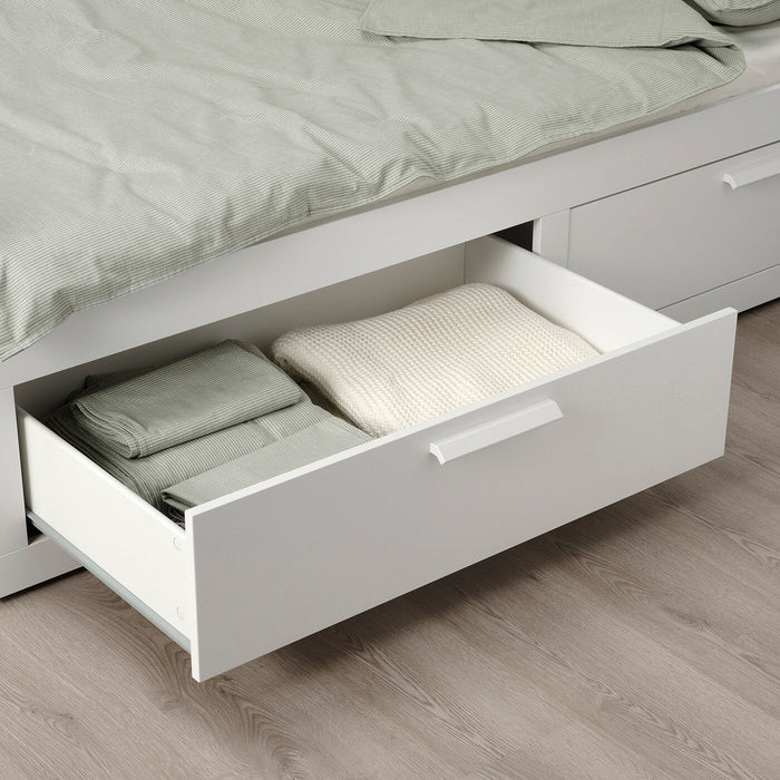 BRIMNES Day-bed frame with 2 drawers, white, 80x200 cm