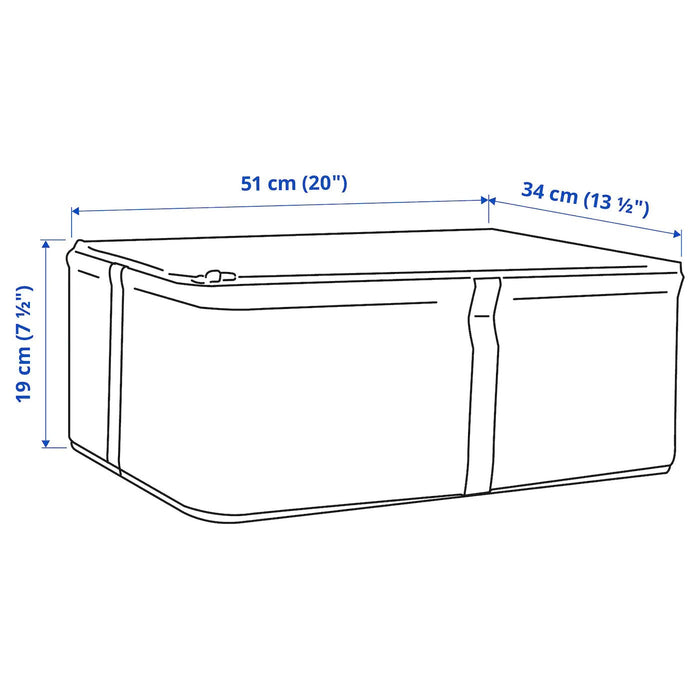 HEMMAFIXARE storage case, fabric striped 34x51x19 cm