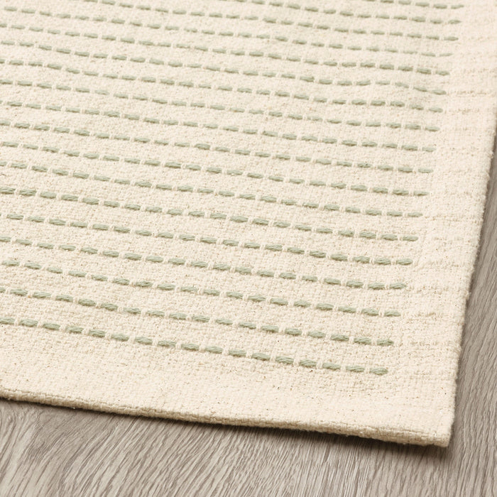 STARREKLINTE Rug, flatwoven, natural/light green, 120x180 cm