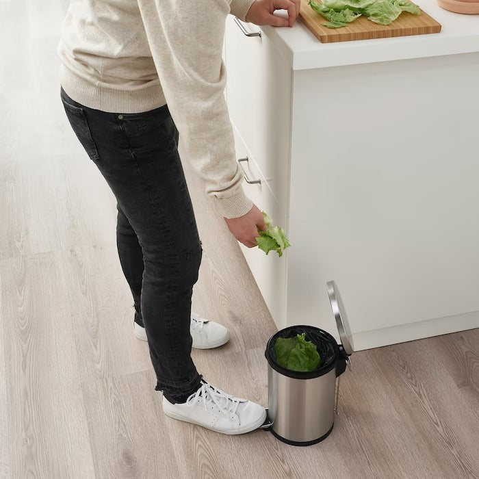 SNORPA Pedal bin, stainless steel 5 l