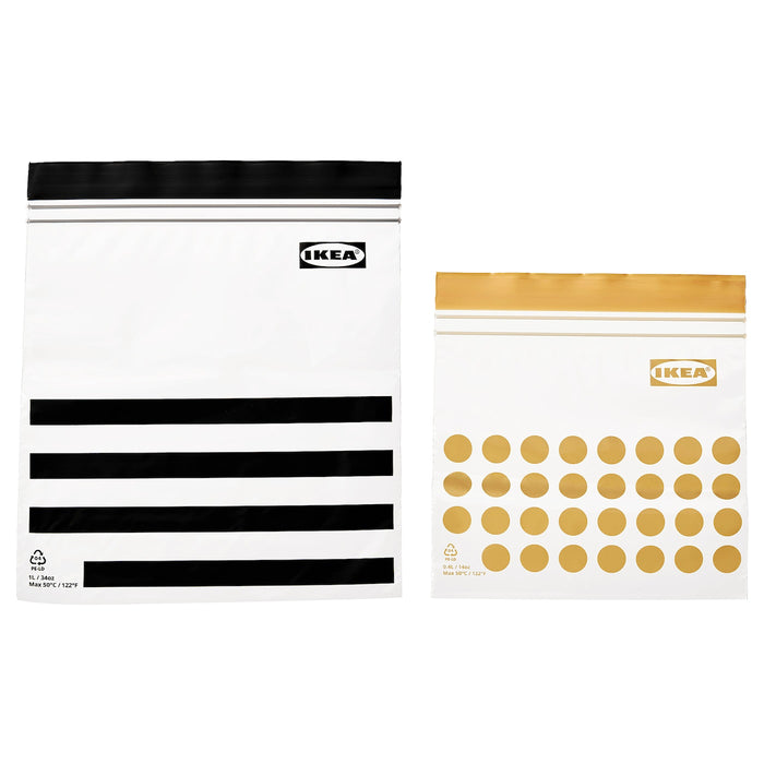 ISTAD Resealable bag, patterned/black yellow, 1/0.4 l