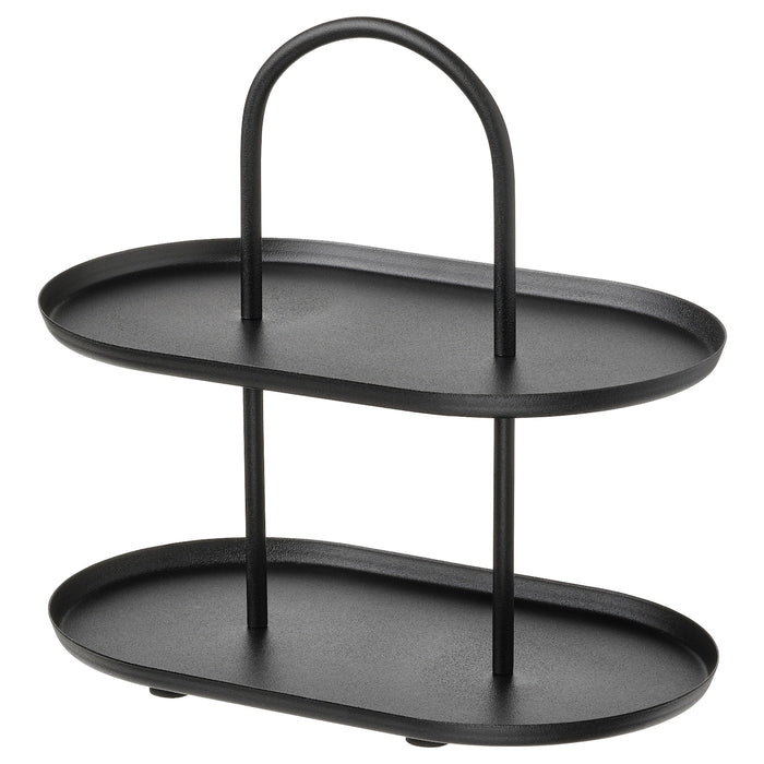 SOMMAROGA Serving stand, two tiers, black