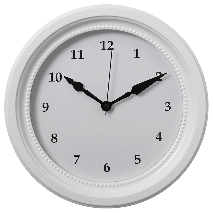 SONDRUM Wall clock, low-voltage/white, 35 cm