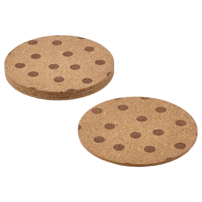 SOLABBORRE Coaster, cork/dotted, 10 cm