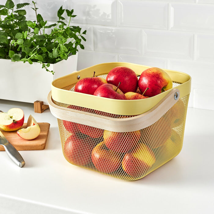 RISATORP Basket, light yellow, 25x26x18 cm